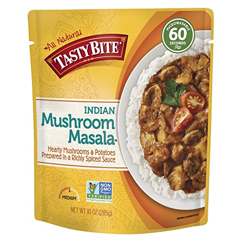 Product Cover Tasty Bite Indian Entree Mushroom Masala 10 Ounce (Pack of 6), Fully Cooked Indian Entrée with Mushrooms & Potatoes in a Richly Spiced Sauce, Vegan, Gluten Free, Microwaveable, Ready to Eat