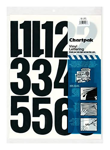 Product Cover Chartpak Vinyl Numbers, 4-Inch, Black (CHA01193)