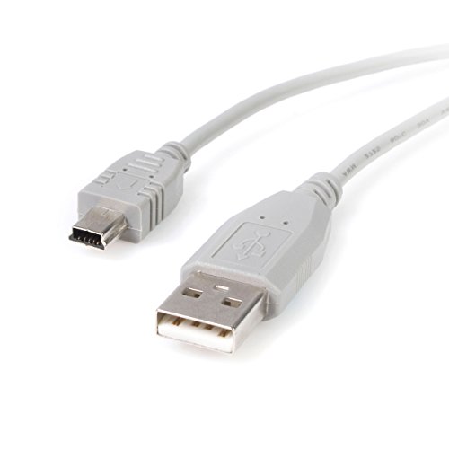 Product Cover StarTech.com 1 ft. (0.3 m) USB to Mini USB Cable - USB 2.0 A to Mini B - Gray - Mini USB Cable (USB2HABM1)