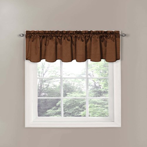 Product Cover Eclipse Canova 42-Inch by 21-Inch Thermaback Blackout Scallop Valance, Chocolate
