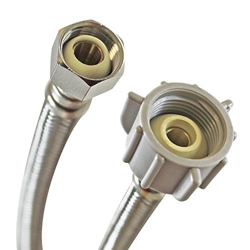 Product Cover Fluidmaster B3T16 Toilet Connector, Braided Stainless Steel - 1/2 Female Compression Thread x 7/8 Ballcock Thread, 16-Inch Length