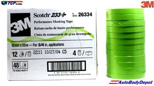 Product Cover 3M 26334 Scotch 3/4 Inch Performance Masking Tape Sleeve of 12 Rolls, Green