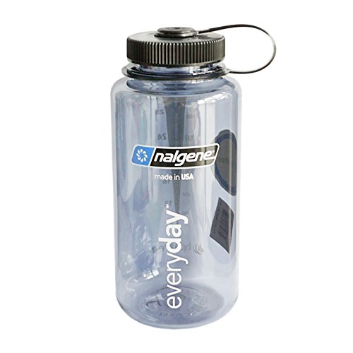 Product Cover Nalgene BPA Free Tritan Wide Mouth Water Bottle, 32 Oz, Gray with Black Lid