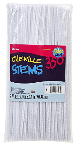 Product Cover Darice Chenille Stems (350pc), White - Perfect for Craft Projects - Classic Pipe Cleaners are Easy to Bend to Create Shapes, Objects - Great for Kids, Classrooms, Home and More - 6mm x 12