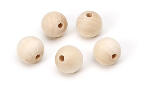Product Cover Darice Unfinished Wood Round Beads, 20mm (30pc) - Ideal for Many Craft Projects Including Jewelry, Small Figures, Garland, Rosaries, Dream Catchers and More - Natural Color is Easy to Decorate