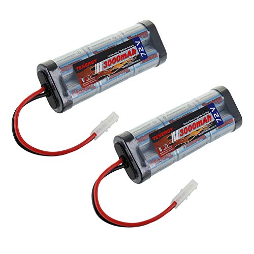 Product Cover Tenergy 7.2V Battery Pack High Capacity 6-Cell 3000mAh NiMH Flat Battery Pack, Replacement Hobby Battery for RC Car, RC Truck, RC Tank, RC Boat with Standard Tamiya Connector (2-Pack)