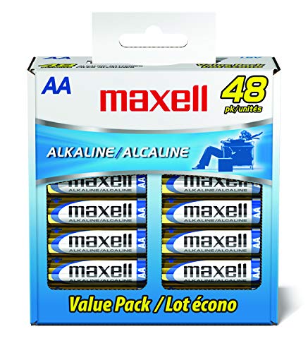 Product Cover Maxell 723443 Ready-to-go Long Lasting and Reliable Alkaline Battery AA Cell 48-Pack with Flexible Compatibility