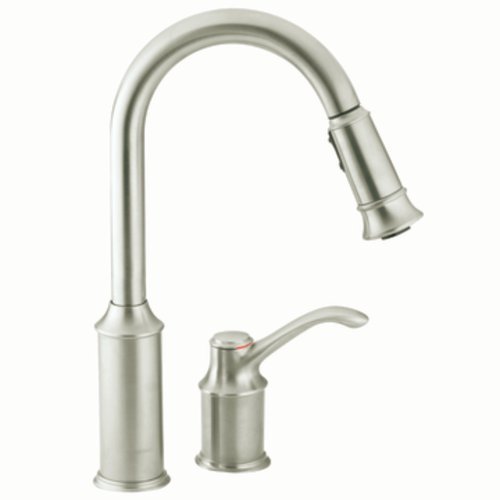 Product Cover Moen 7590CSL Aberdeen One-Handle High-Arc Pulldown Kitchen Faucet Featuring Reflex, Classic Stainless