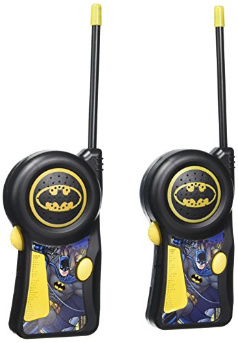 Product Cover Batman Walkie Talkie 33482N DC Comics Warner Brothers The Dark Knight - Styles May Vary, Flexible Saftey Antenna & Morse Code with On/Off Switch with Belt Clip, Black/Yellow