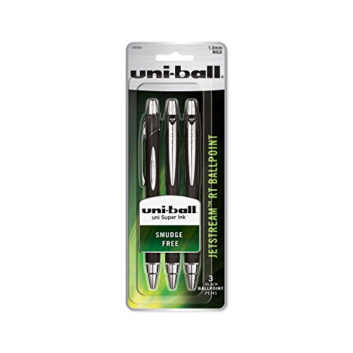 Product Cover uni-ball Jetstream RT Ballpoint Pens, Bold Point (1.0mm), Black, 3 Count