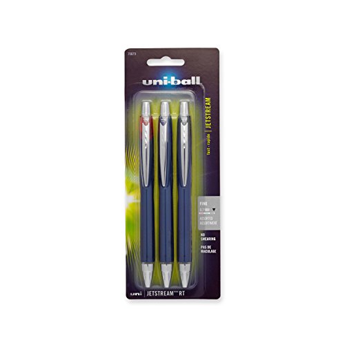 Product Cover uni-ball Jetstream RT Ballpoint Pens, Fine Point (0.7mm), Assorted Colors, 3 Count