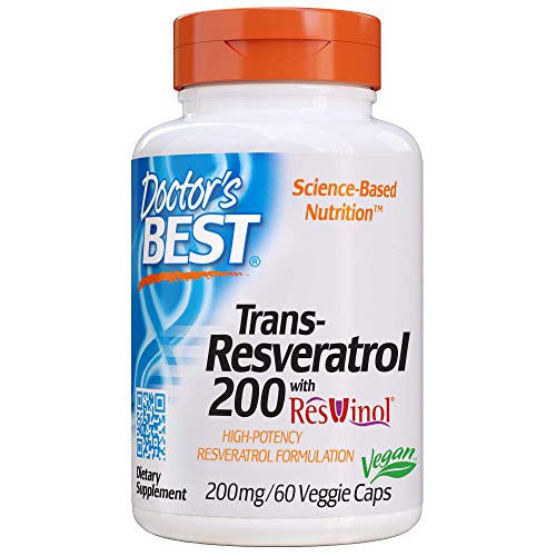 Product Cover Doctor's Best Trans-resveratrol 200 Featuring Resvinol-25 (200 Mg), 60 Caps 1 Count
