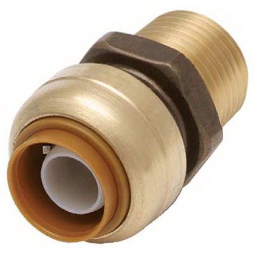 Product Cover SharkBite U120LFA Straight Connector Plumbing, Male 1/2 in, MNPT, PEX Fittings, Push-to-Connect, Copper, CPVC, 0.5 x 0.5 Inch