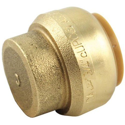 Product Cover SharkBite U518LFA End Cap Plumbing 3/4 In, PEX Fittings, Push-to-Connect, Copper, CPVC, 3/4 inch, Brass