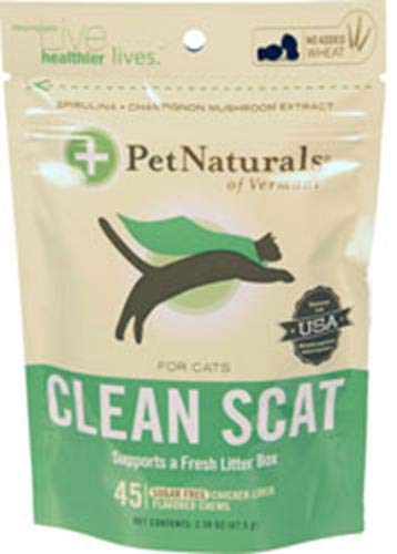 Product Cover Pet Naturals of Vermont - Clean Scat, Digestive Support and Litter Box Odor Control for Cats, 45 Bite-Sized Chews