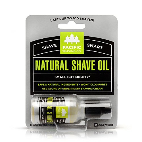 Product Cover Pacific Shaving Company Natural Shaving Oil - Helps Eliminate Shaving Nicks, & Razor Burn, Soothes & Moisturizes Skin, With Safe, Natural & Organic Ingredients, Made in USA, .15 ml
