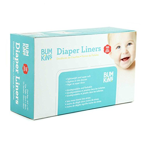 Product Cover Bumkins Flushable Biodegradable Cloth Diaper Liner, Neutral, 100 Count, (Pack of 1)