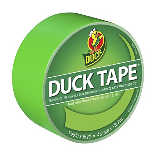 Product Cover Duck Brand 1265018 Color Duct Tape, Neon Lime Green, 1.88 Inches x 15 Yards, Single Roll