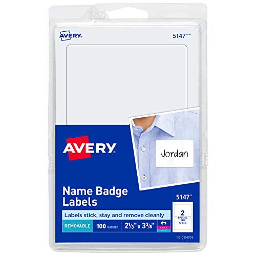 Product Cover Avery Personalized Name Tags, Print or Write, 2-1/3