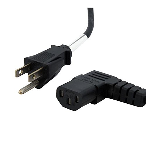 Product Cover StarTech.com 10ft Standard Computer Power Cord 5-15P to Right Angle C13 - Power cable - IEC 60320 C13 to NEMA 5-15 (M) - AC 125 V - 10 A - 10 ft - right-angled connector - black - PXT101L10