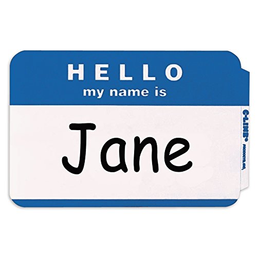 Product Cover C-Line Pressure Sensitive Peel and Stick Badges, Hello My Name Is, Blue, 3.5 x 2.25 Inches, 100 per Box (92235)