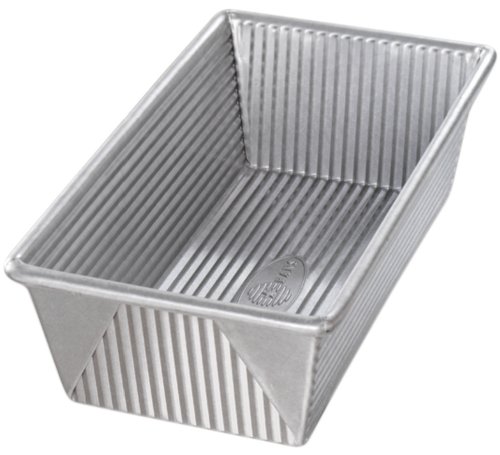 Product Cover USA Pan 1145LF Bakeware Aluminized Steel 1 1/4 Pound Loaf Pan, Medium, Silver