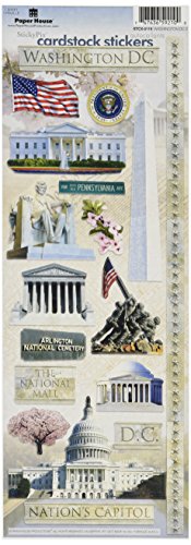 Product Cover Paper House Productions STCX-0119E Travel Cardstock Stickers, Washington DC 2 (6-Pack)