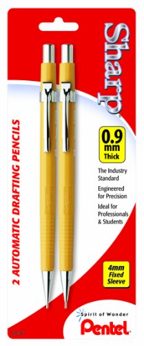 Product Cover Pentel Sharp Automatic Pencil, 0.9mm, Yellow Barrels, 2 Pack (P209BP2-K6)