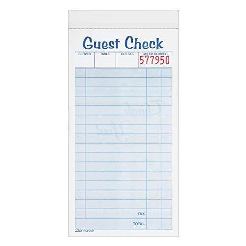 Product Cover Adams Guest Check Pads, 2-Part, Carbonless, White/Canary, 3-3/8