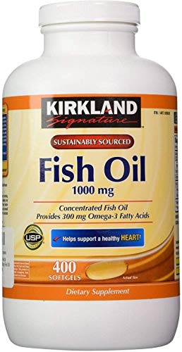 Product Cover Kirkland Signature Fish Oil Concentrate with Omega-3 Fatty Acids, 400 Softgels, 1000mg