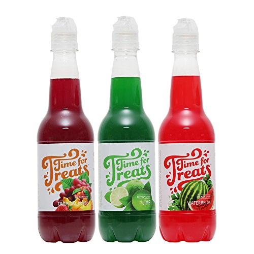 Product Cover Victorio 3-Flavor Pack Shaved Ice/Snow Cone Syrups, Tropical Punch, Watermelon, Lime