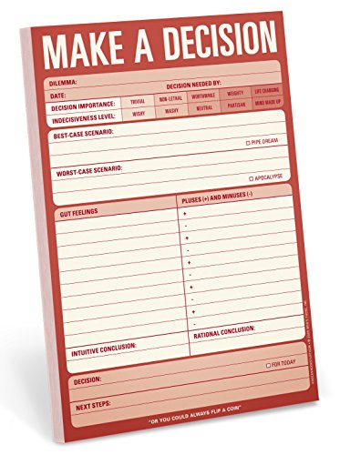 Product Cover Knock Knock Make a Decision Checklist Note Pad, 6 x 9-inches