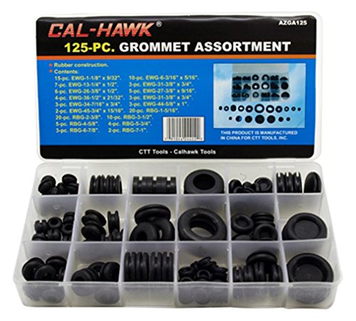 Product Cover Cal-Hawk AZGA125 Rubber Grommet Assortment Set, Black