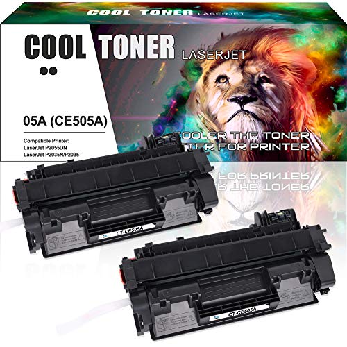 Product Cover Cool Toner Compatible Toner Cartridge Replacement for HP 05A CE505A 05X CE505X HP P2035 P2055dn HP Laserjet P2035 P2055DN P2035N P2055D P0255X HP Laserjet P2055 P2035 2035 2055 Toner Ink Printer-2PK