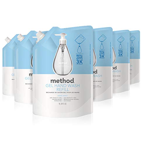 Product Cover Method Gel Hand Soap Refill, Sweet Water, 34 Ounce (Pack 6)