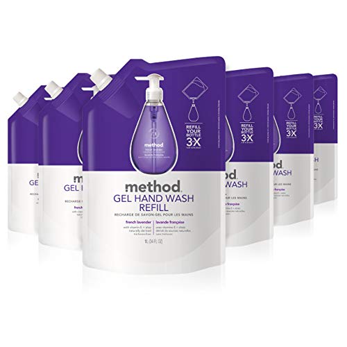 Product Cover Method Gel Hand Soap Refill, French Lavender, 34 Fl Oz (Pack of 6)