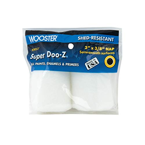 Product Cover Wooster Brush R282-3 Deluxe Trim Roller, 2-Pack Refill, 3/8-Inch Nap, 3-Inch