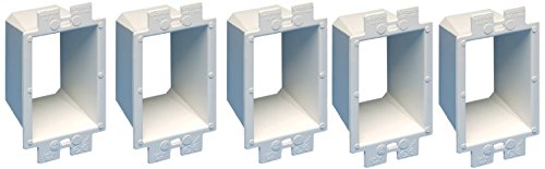 Product Cover Arlington BE1-5 Electrical Outlet Box Extender, 1-Gang, White, 5-Pack