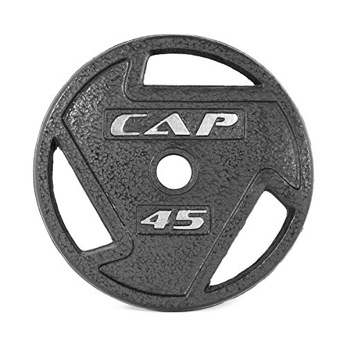 Product Cover CAP Barbell 2-Inch Olympic Grip Weight Plates, Single, Black, 45 Pound