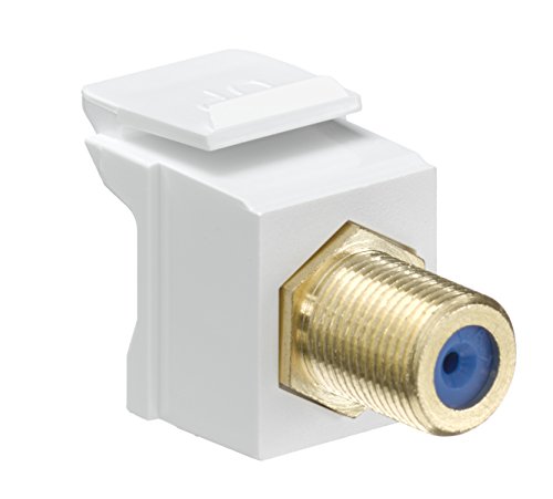 Product Cover Leviton 40831-BW QuickPort F-Type Adapter, Gold-Plated, White