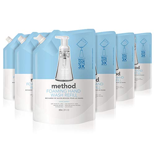 Product Cover Method Foaming Hand Soap Refill, Sweet Water, 28 Fl Oz (Pack of 6)