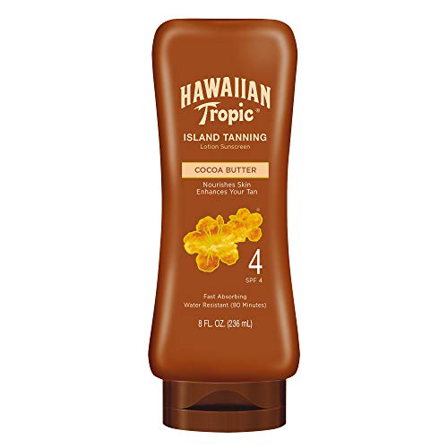 Product Cover Hawaiian Tropic Sunscreen Protective Dark Tannning Sun Care Sunscreen Lotion, Cocoa Butter - SPF 4, 8 Ounce