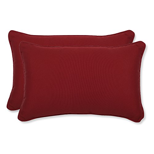 Product Cover Pillow Perfect Decorative Red Solid Toss Pillows, Rectangle, 2-Pack
