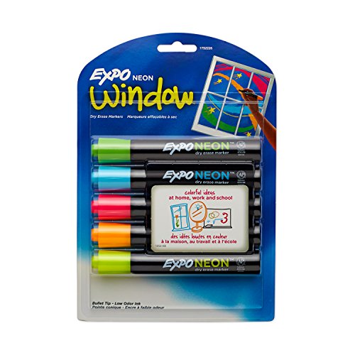 Product Cover EXPO 1752226 Neon Dry Erase Markers, Bullet Tip, Assorted Colors, 5-Count