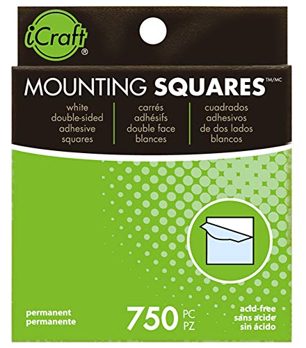 Product Cover iCraft Mounting Squares Permanent Adhesive, 750 Count, 1/2 Inch, White