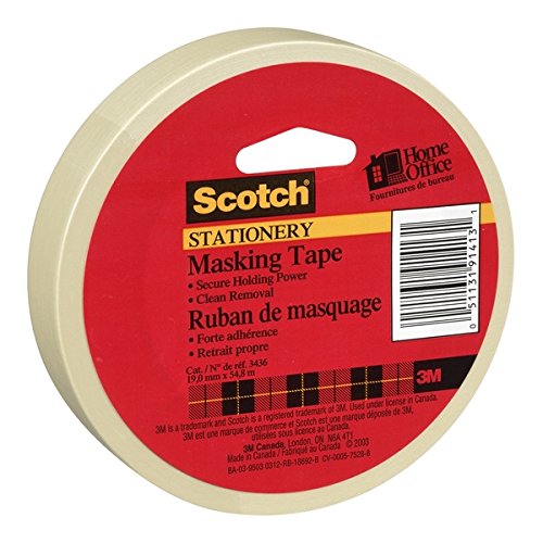 Product Cover Scotch(R) Home and Office Masking Tape, 3/4-Inch x 54.6 YardsTan (3436)