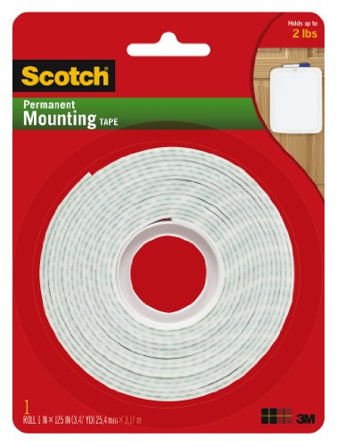 Product Cover Scotch Permanent Mounting Tape, 1 Inch x 125 Inches