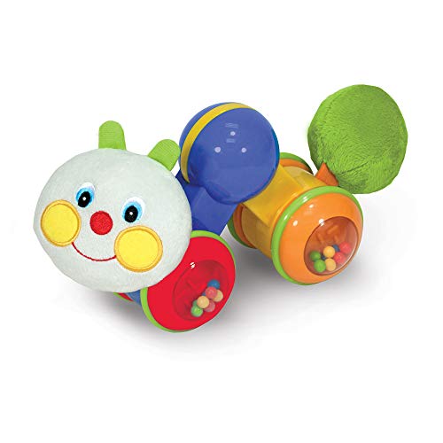 Product Cover Melissa & Doug K's Kids Press and Go Inchworm Baby Toy - Rattles, Clicks, and Self Propels