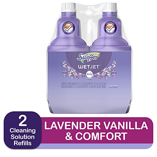 Product Cover Swiffer Wetjet Spray Mop Floor Cleaner Multi-Purpose Solution Febreze Lavender & Vanilla Comfort Scent 2 Pack Of 42.2 Oz Each