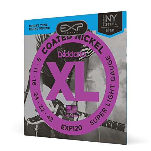 Product Cover D'Addario EXP120 Coated Electric Guitar Strings, Super Light, 9-42